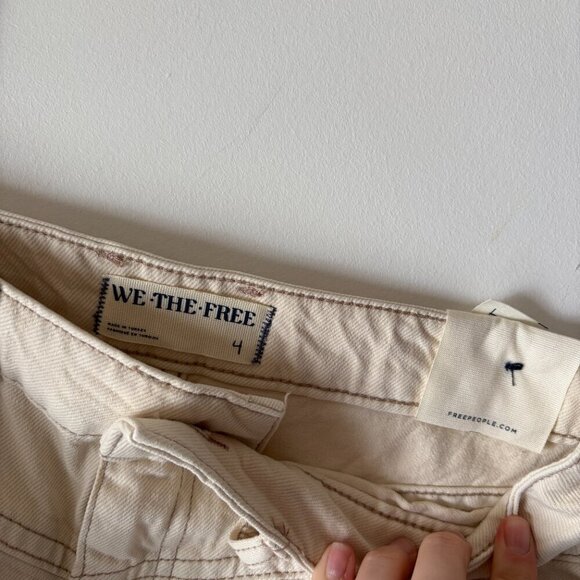 Free People We The Free Come As You Are Denim Maxi Skirt NWT Wisp Ivory Sz 4 - Picture 8 of 9